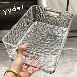 Transparent Acrylic Storage Box Desktop Ins Cosmetics Snack Storage Basket Skin Care Products Dressing Table Miscellaneous Box