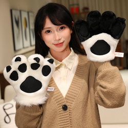 Cute Panda Paw Gloves Animal Paw Hand Puppet Plush Toy Winter Warm Gloves Role-Playing Costume