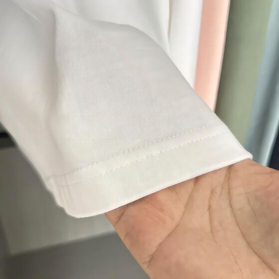 
2-pack threaded cuff long-sleeved T-shirts loose bottoming shirts heavy solid color thick long-sleeved T-shirts for men and women