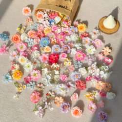 Small Artificial Flower Heads Mixed and Matched DIY Handmade Materials for Making Hairpins, Floral Headpieces, Wreaths, Hairpins, Bustiers, and Decorations