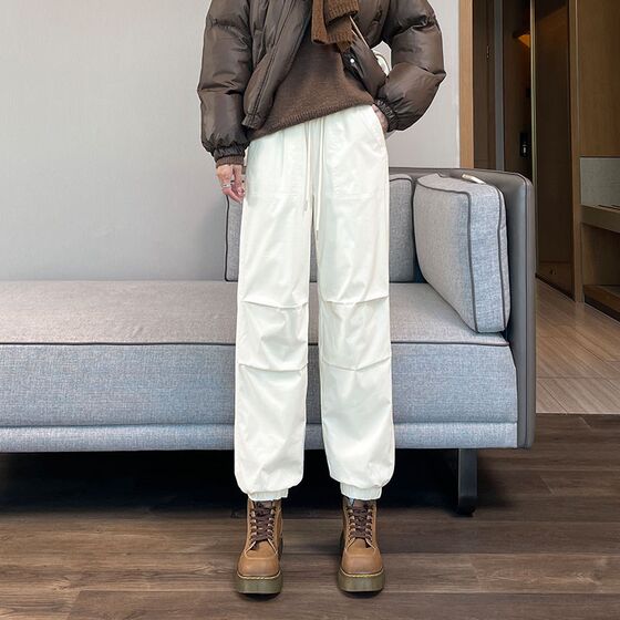 
White down pants for women in autumn and winter wear for women 2024 new small minus 40 degrees cold-proof cotton pants