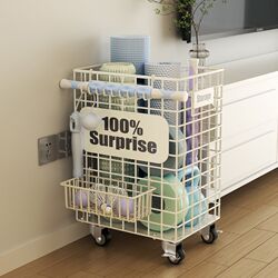 Yoga mat storage basket sports fitness equipment equipment foam roller household narrow seam storage box dirty clothes basket push cart