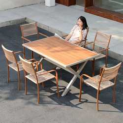 Outdoor tables and chairs courtyard garden leisure rattan chairs outside the cafe dining table new Chinese style outdoor rattan table and chairs