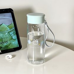 Locknlock Flagship Store Summer Transparent High-Quality Glass Cup for Girls, Suitable for Office Use, Direct Drinking, High Borosilicate Glass, High Temperature Resistant