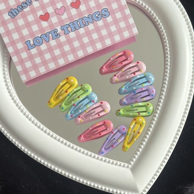 
New Dots Mini Baby Hair Clip Korean Cute Polka Dot BB Clip Small Color Side Clip Children's Hair Clip for Broken Hair