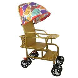 Imitation bamboo and rattan stroller child stroller lightweight rattan chair stroller imitation rattan summer stroller rattan stroller can sit
