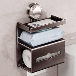 Bathroom Suction Cup Toilet Paper Holder 2025 New Model Wall-Mounted Tissue Box Toilet Paper Storage Rack No Drilling Required