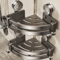Suction Cup Bathroom Storage Rack Triangle Basket No-Drill Toilet Storage Shelf Corner Shower Gel Bath Rack