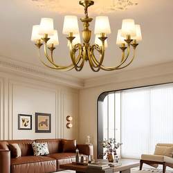 All-Copper American-Style Vintage French Chandelier, French Retro Pastoral Living Room, Bedroom, Study, Light Luxury Zhongshan Ancient Town Chandelier