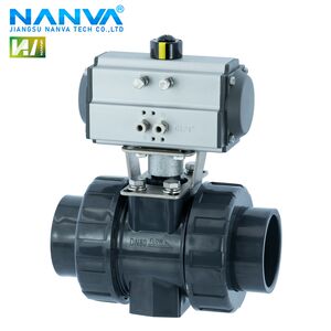
Pneumatic ball valve UPVC double-joint socket plastic ball valve Q621F-10S7 chemical anti-corrosion and sewage discharge