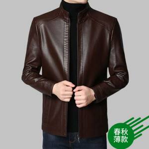 2025春秋新款软皮皮衣男外套中老年宽松休闲大码皮夹克高档皮衣