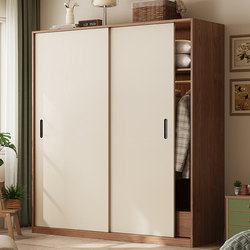 Henf Grade European Pine Sliding Door Wardrobe for Small Apartments, Home Bedroom Storage Cabinet, Children's Wardrobe, Sliding Door Coat Cabinet