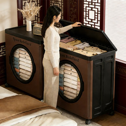 Medieval-Style Storage Box, Large-Capacity Household Storage Box, Bedroom Clothing, Living Room Toys, Snacks, Foldable Flip-Top Box