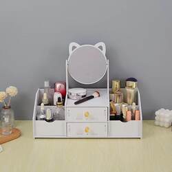 Student Dormitory Cosmetic Storage Box, Small Size Luxury Vanity Organizer, Vintage Bedroom Accessories