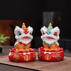 Chinese-Style Foshan Lion Dance Creative Ornament, High-End Niche Desktop Tea Table Decoration Craft, Birthday Gift