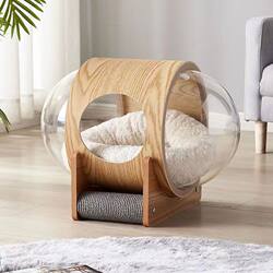 Solid Wood Cat Transparent Space Capsule Cat Bed Cat Climbing Frame Cat House Capsule Room Small Apartment Does Not Take up Space Suitable for All Seasons