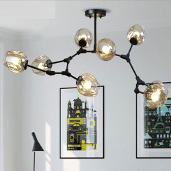 Postmodern clothing store branch molecular light Nordic creative personality chandeliers living room restaurant magic bean glass ball lamp fixture