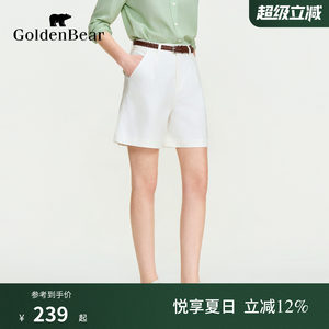 [Summer New Product] GOLDEN BEAR/Golden Bear Women's 2026 Cotton Blend Casual Denim Shorts