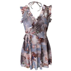 
Couple suits, one-piece dress, women's m flat corner swimsuit, steel support, conservative summer beach pants, men's hot springs