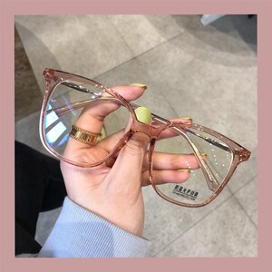 
Glasses for short-sighted women, transparent style, big face, small face, no makeup, large frame, ultra-light eyes, Korean style, trendy for men, can be adjusted to the degree