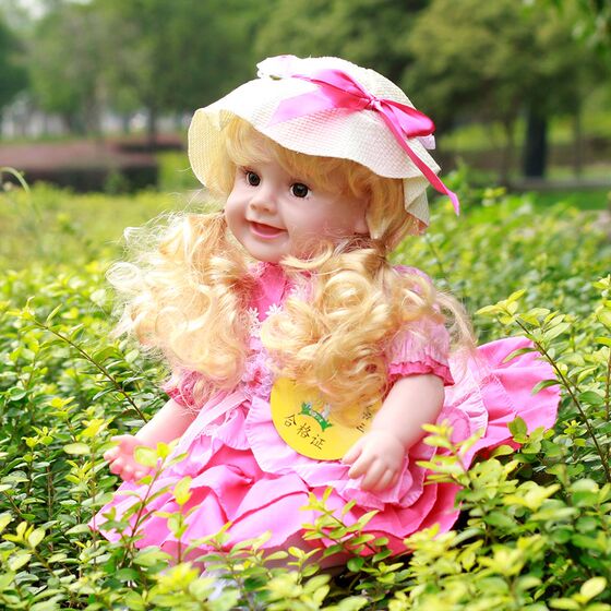 
Talking doll, intelligent dialogue and singing, little princess G cloth doll, real imitation doll, full soft plastic for girls to play with