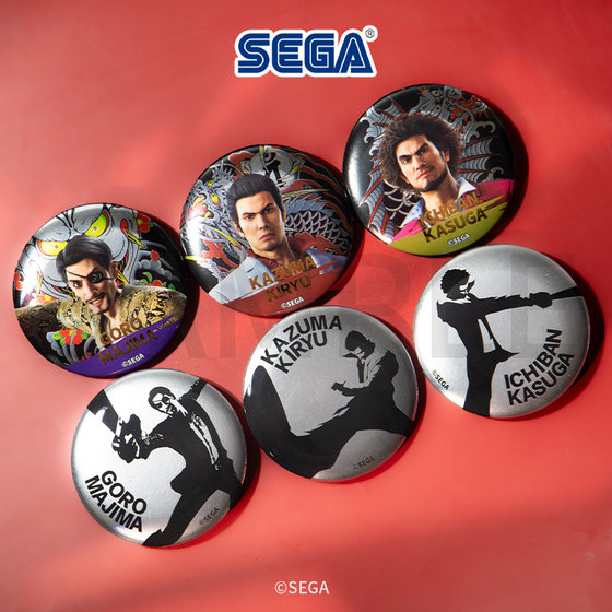 
SEGA Dragon Among Men Tinplate Badge Set Collection Baji Game Peripherals