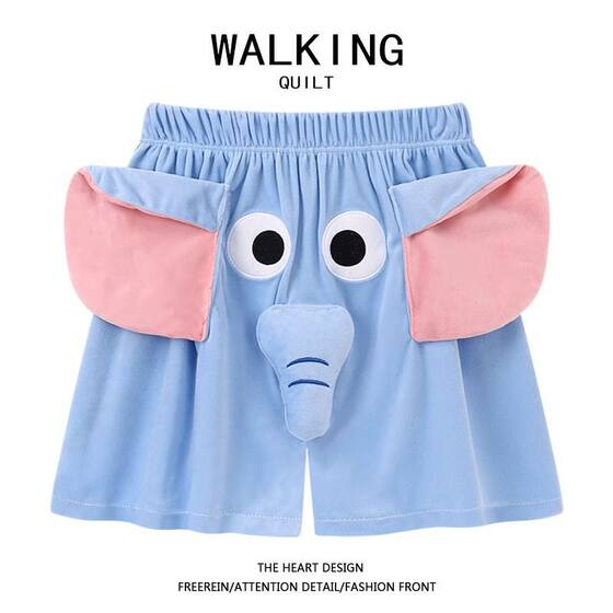 
[Instant discount on order] Elephant Shorts Cute Loose Pajamas Pants Autumn Funny Couple Big PJ New
