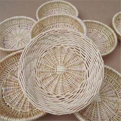 Storage Basket, Rattan Woven Country-Style Wicker Basket, Wicker Storage Basket, Cosmetic Storage Box, Storage Basket, Fruit Basket, Rattan Blue Round Basket