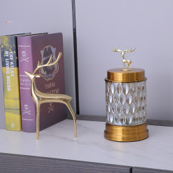 European transparent ceramic cover glass jar candy jar creative wedding decoration bottle ornaments kitchen grain storage jar bottle
