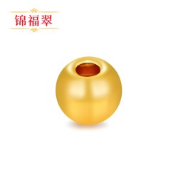 Jinfu Cui Pure Gold 999 Small Gold Beads Smooth Surface Pure Gold Fortune Beads Traditional Gold Beads DIY Loose Beads for Stringing 3D Bracelet