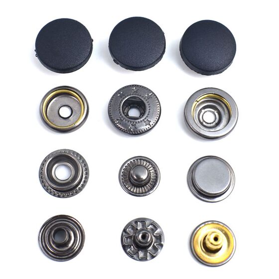 
Snap button four-fold down jacket Snap button children button women coat black concealed trousers decorative buckle