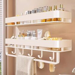 Bathroom Storage Rack, No-Drill Wall-Mounted Washbasin Rack, Multi-Layer Toilet Storage Shelf