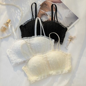 
Tube top bra for women, strapless, non-slip, small breasts, large push-up, adjustable summer student girl bra cover