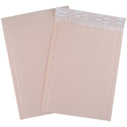 Nude pink bubble envelope bag matte thickened anti-pressure express packaging foam bag ready for custom printing