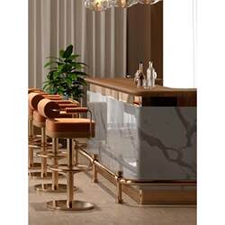 Italian Barrier-Free Luxury Adjustable Bar Chair, Home Bar Chair, Italian Cafe Swivel High Chair, Premium Quality