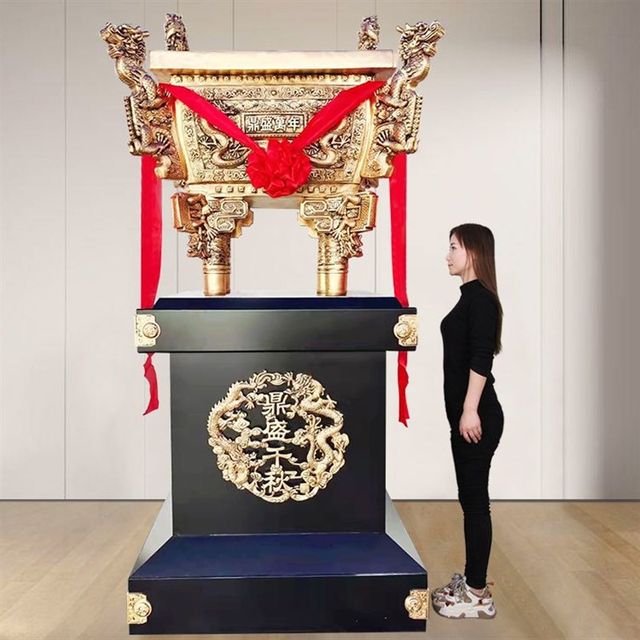 
Ding ornaments opening gift floor-standing pure copper s prosperous Qianqiu Long Ding office company store housewarming decoration