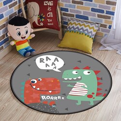 Cartoon floor mat chair home bedroom children's room bedside cute hanging basket tent washed swivel chair round carpet
