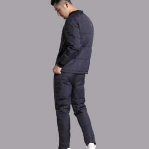 Middle -aged and elderly men's down jackets Inner bile sets of winter daddy and old man thickened warm and warm inner two -piece cotton pants jacket