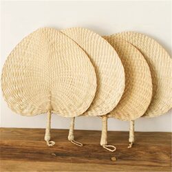 Traditional Palm Leaf Fan, Handmade Palm Leaf Large Fan, Hand-Cranked Fan, Portable Summer Fan, Mosquito Repellent for Babies, Household Banana Leaf Small Fan