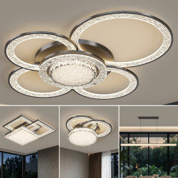 Light Luxury and High-End Ceiling Light for Living Room, Modern Minimalist Circular Design, Lighting Package for Three Bedrooms and Two Living Rooms, 2026 New Model