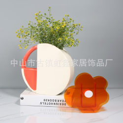 Nordic light luxury ceramic vase creative decoration living room dry flower arrangement flower vessel entrance coffee table dining table decoration decoration