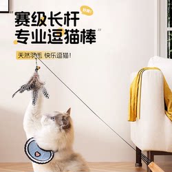 Competition-Grade Long Feather Bell Cat Teaser Stick, Scratch-Resistant and Bite-Resistant, Self-Entertaining Toy for Kittens and Young Cats, Cat Supplies