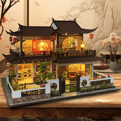 Tao Le Tou DIY Handmade Cottage Ancient Style Xixi Flower Garden Assembled Architectural Model Wooden House Creative Birthday Gift for Women