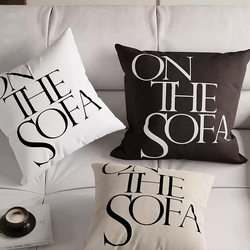 Nordic Minimalist Ins-Style Throw Pillow for Bedroom Headboard, Square Removable Pillowcase with Print, Living Room Sofa Cushion