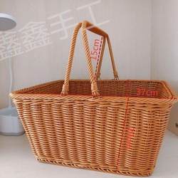 Rustic Rattan Storage Basket, Shopping Basket, Small Bamboo Basket, Gift Basket, Wicker Fruit Basket, Portable Vegetable Basket