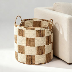 Nordic Style Rattan Laundry Basket, Large Capacity Laundry Basket for Home Use, Bedroom and Living Room Storage Basket, Toy and Miscellaneous Items Organizing Basket