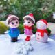 
Micro landscape snow scene couple snowman creative handmade trinkets Christmas bauble DIY decoration small ornaments gifts