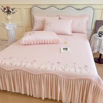 
Category A maternal and infant grade ice bean mat three-piece bed cover bed skirt summer ice silk mat air-conditioned soft mat cooling powder