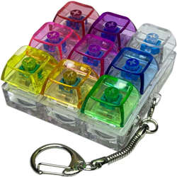 Mechanical Keyboard Fingertip Press Decompression Light-Up Toy Stress Relief Magical Nine-Key Pendant Accessory Keychain Pendant