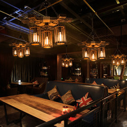 Retro industrial sailboat wood chandelier cafe net clear bar lighting American restaurant bar barber shop lighting